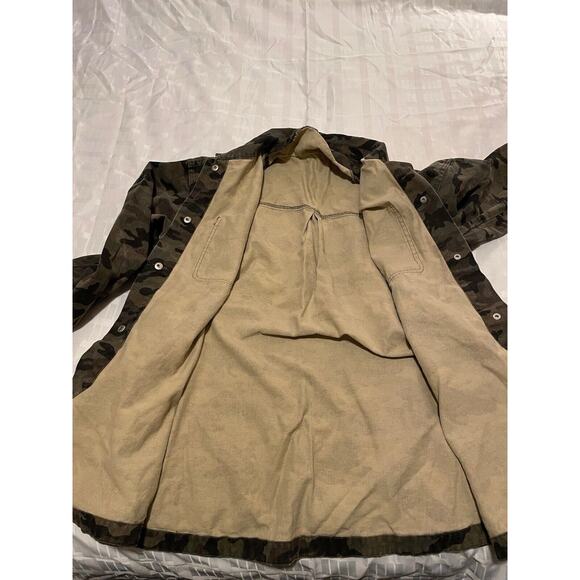 Charlie Paige Faded Camouflage Jacket Sz Large Lg Utility Coat Snap Up - Picture 13 of 16